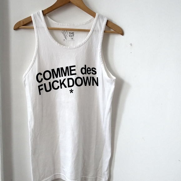 The Cut Comme Des Fuckdown White Tank Top - Picture 2 of 6